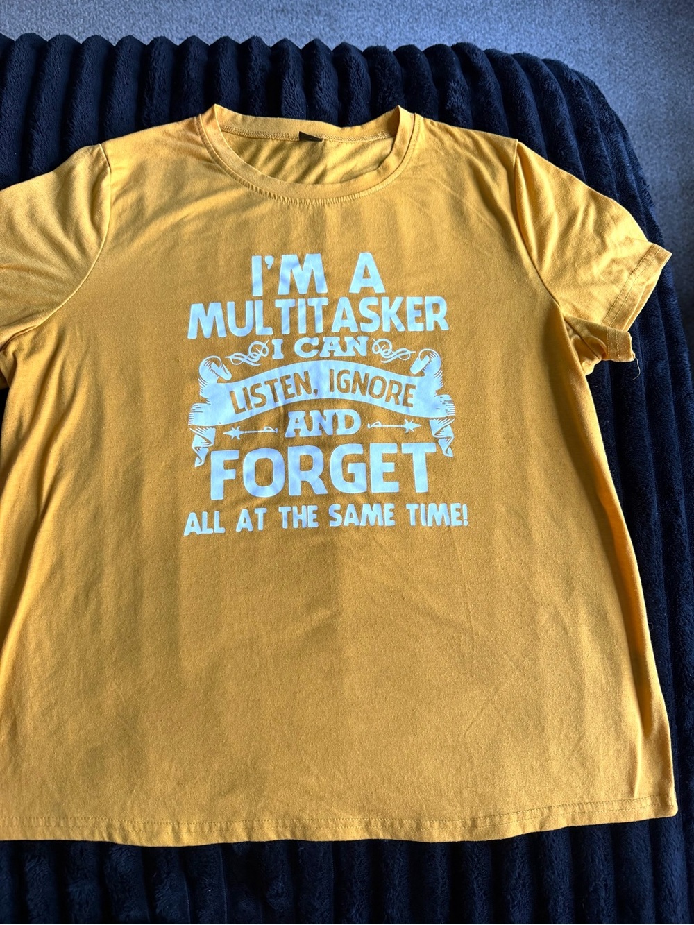 Women’s Yellow graphic slogan funny saying tee Size XL